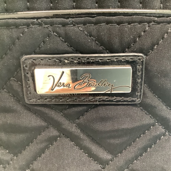 Vera Bradley Classic Quilted Microfiber and Patent Leather Large Black Tote Bag - Picture 4 of 13